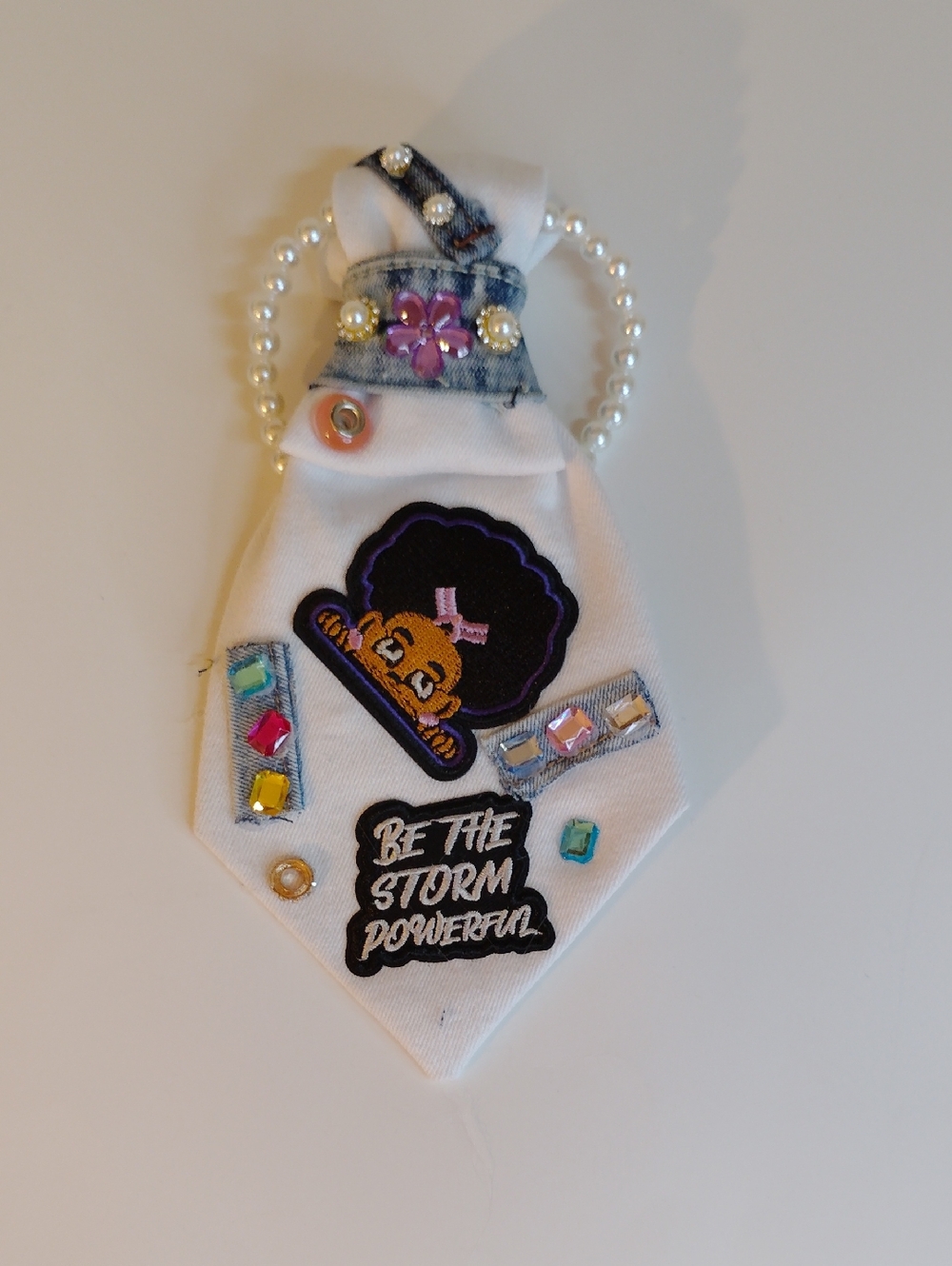Be The Storm White Denim Kids Tie